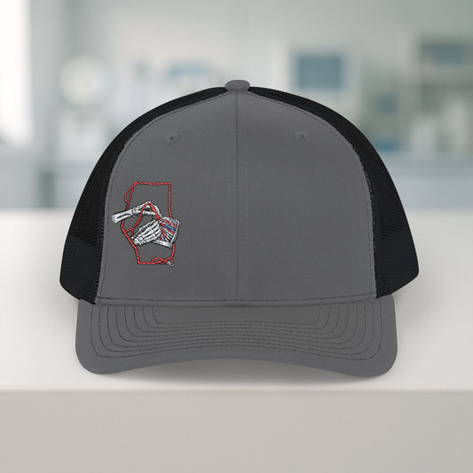 Electrician Skeleton Hands Embroidered, Electrical Micrometer Cap