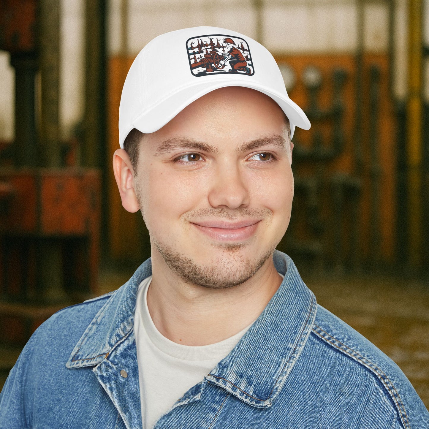 Skeleton Motorhand Flow Iron Hat, Oilfield Pressure Work Cap