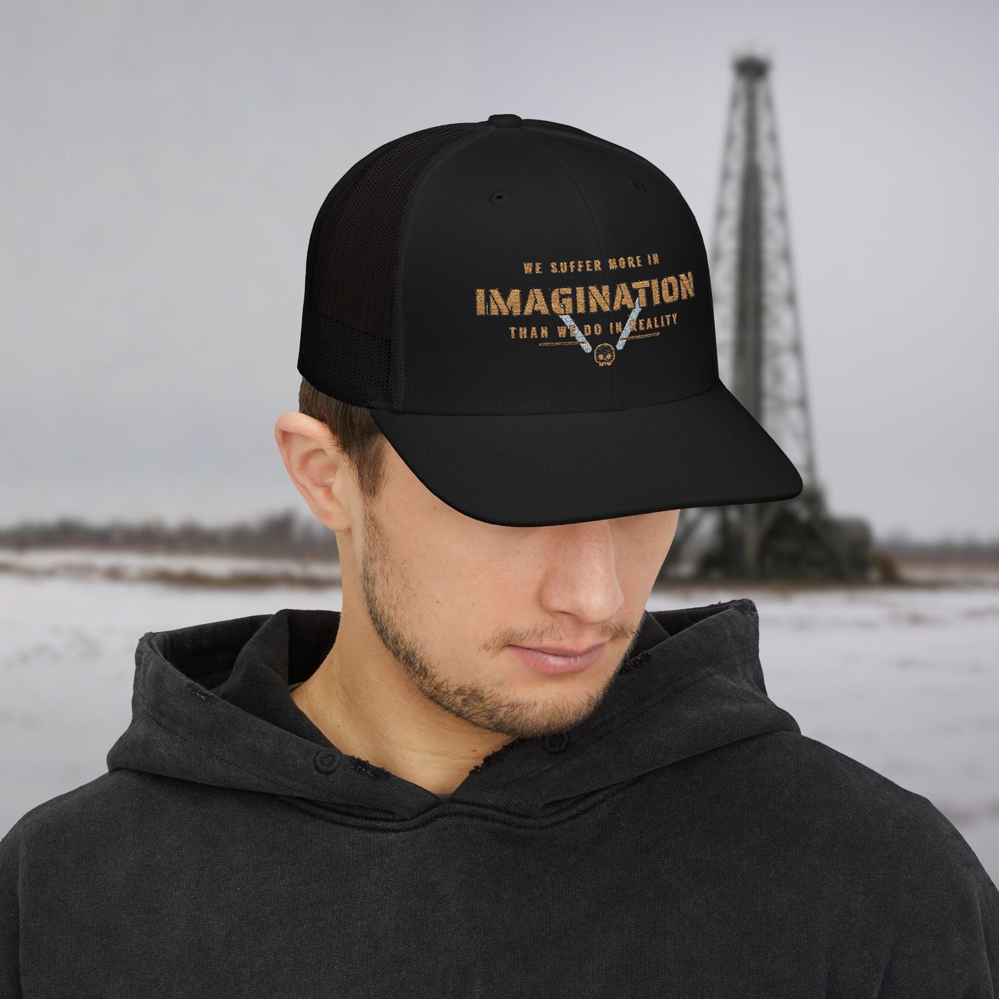 “We Suffer More in Imagination” Hat, Toughneck Motivational Hat