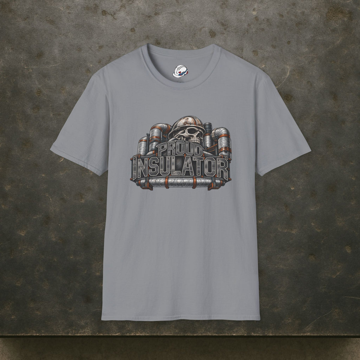 Proud Insulator Hardhat Skull and Wrapped Pipe T-Shirt