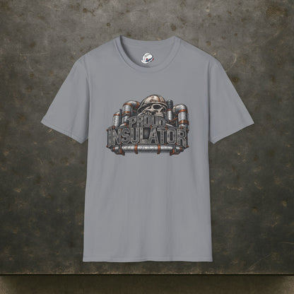 Proud Insulator Hardhat Skull and Wrapped Pipe T-Shirt