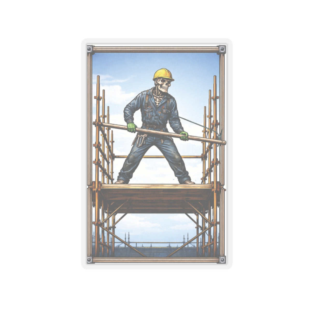 Scaffolder Skeleton Sticker, Scaffolding Pride Hardhat Stickers