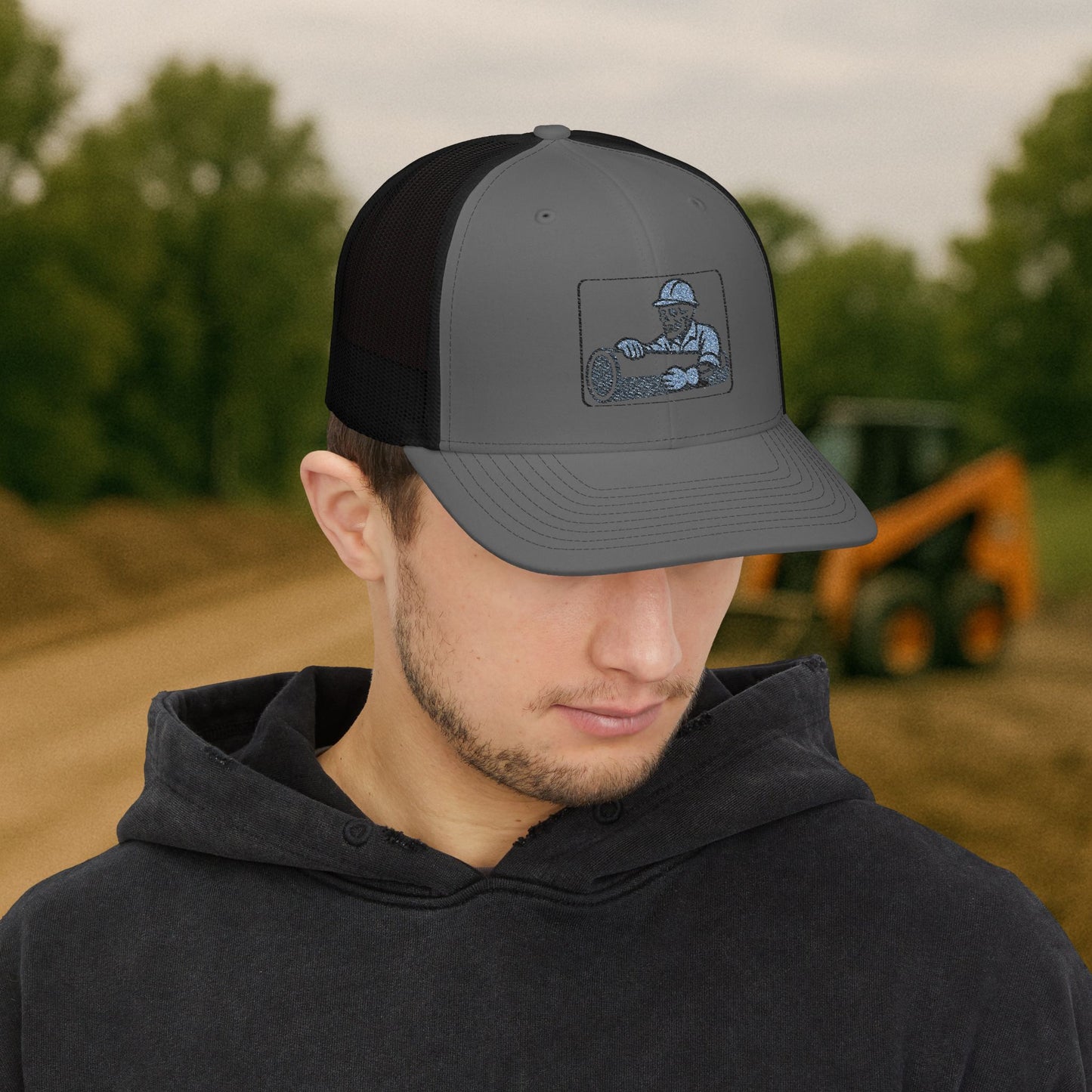 Pipeliner Embroidered Skeleton Pipe hat, Pipe liner cap