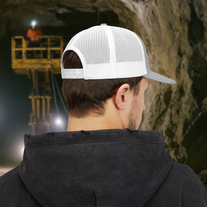 Embroidered Miner Pick Axe Hat, Mining Skeleton Trade Cap