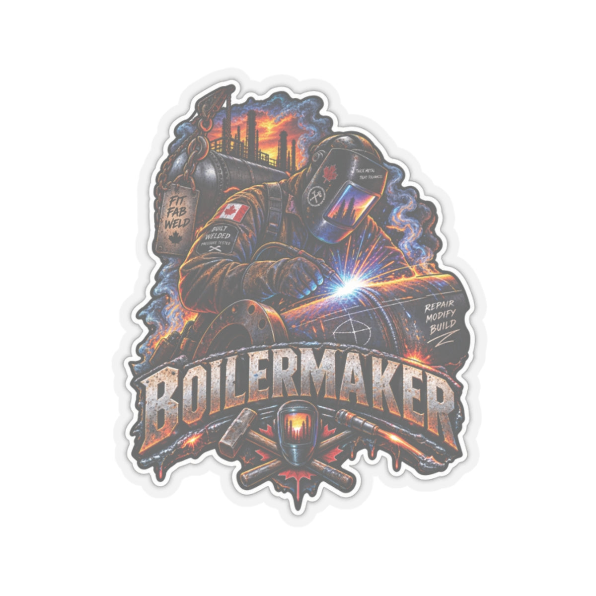 Boilermaker Sticker, Industrial Welding Hardhat Sticker