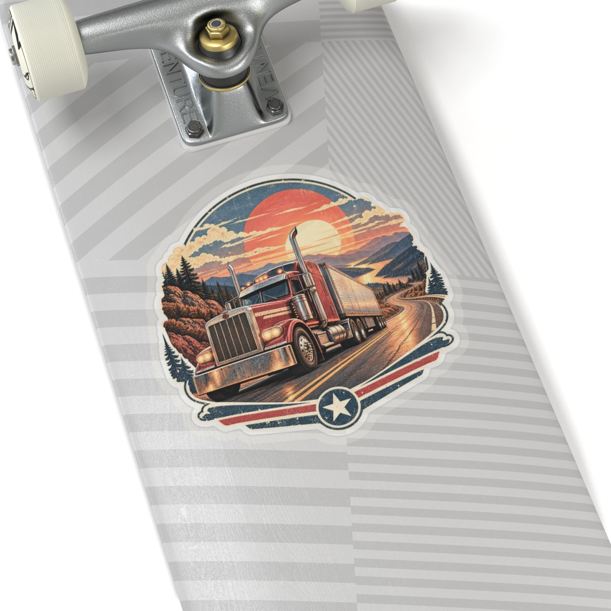 Sunset Haul Semi Sticker, Truck Driver Graphic Sticker