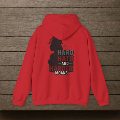 'Hard Hats and Harder Moans' Hoodie, Funny Sweater