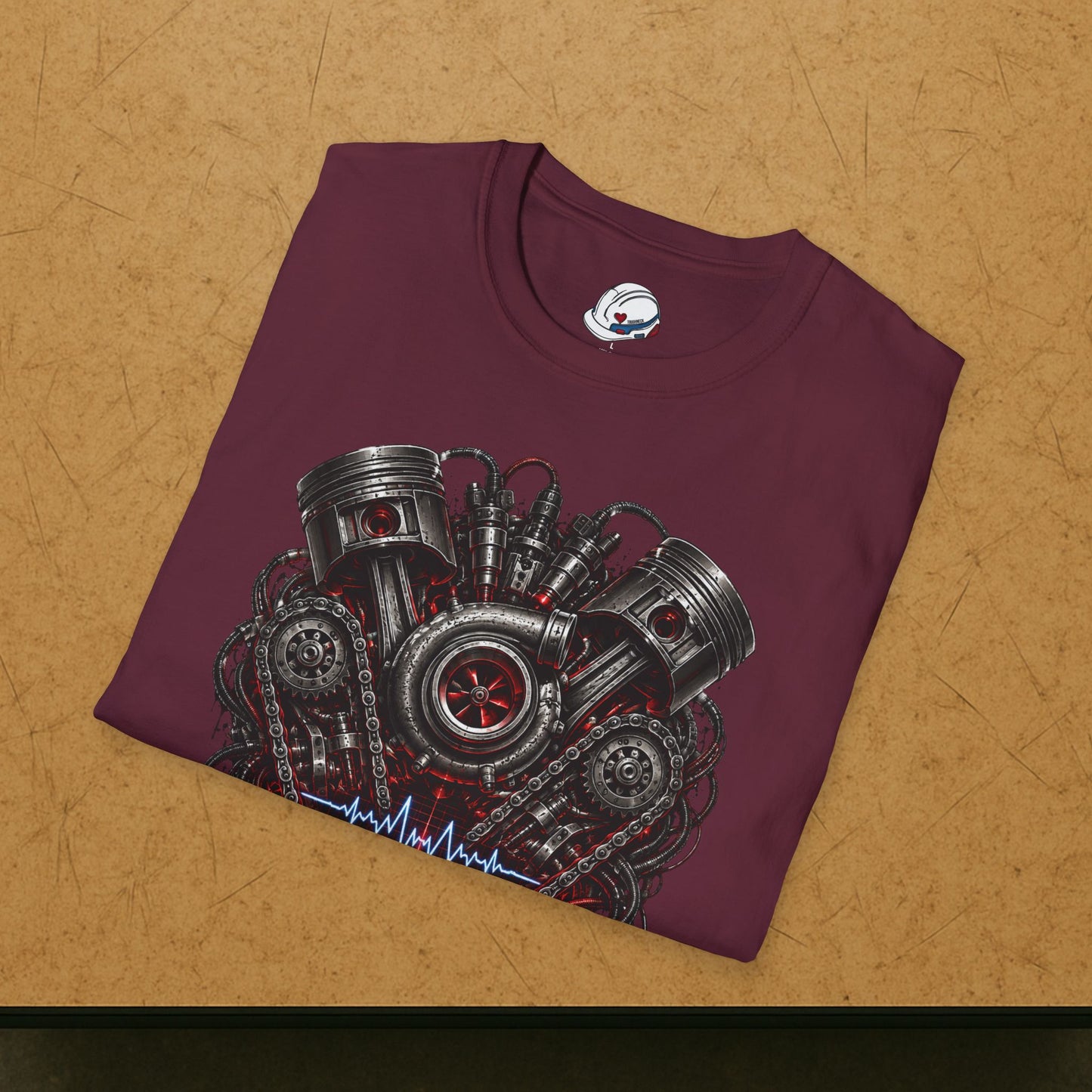 Turbocharged Engine Heart T-Shirt, Automotive Technician T-Shirt