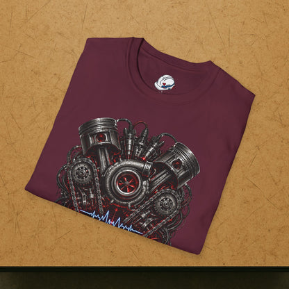 Turbocharged Engine Heart T-Shirt, Automotive Technician T-Shirt
