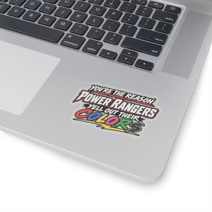 “Power Rangers Yell Their Colors” Sticker, Funny Hardhat Stickers