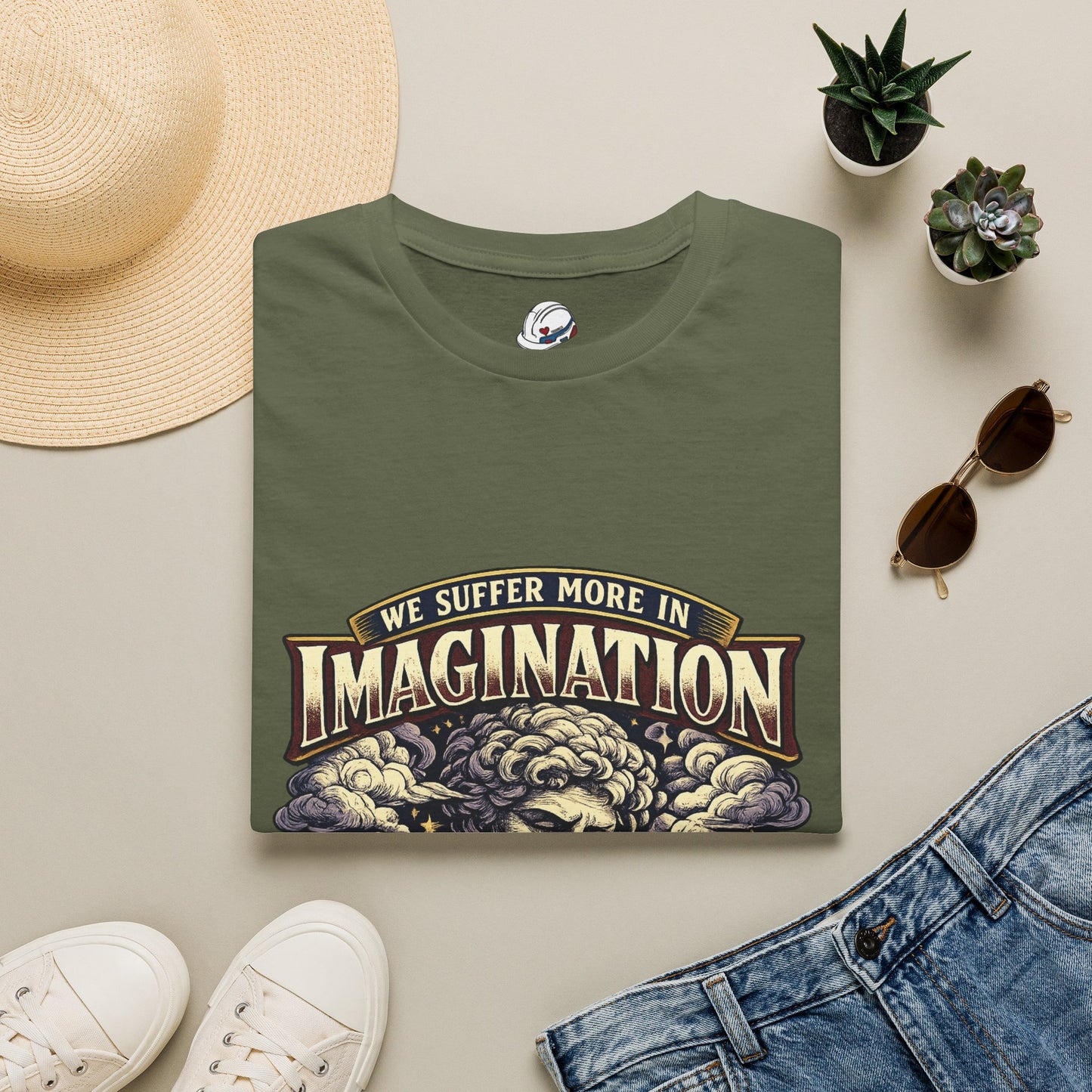 “We Suffer More In Imagination” T-Shirt, Stoic Mindset motivational t-shirt
