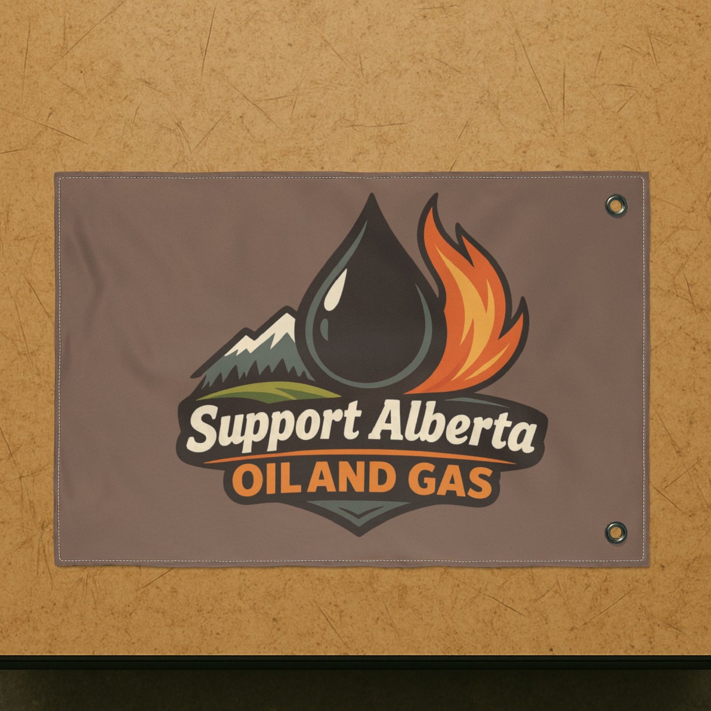 "Support Alberta Oil And Gas" Double-Sided Flag, Toughneck Trades Pride Banner