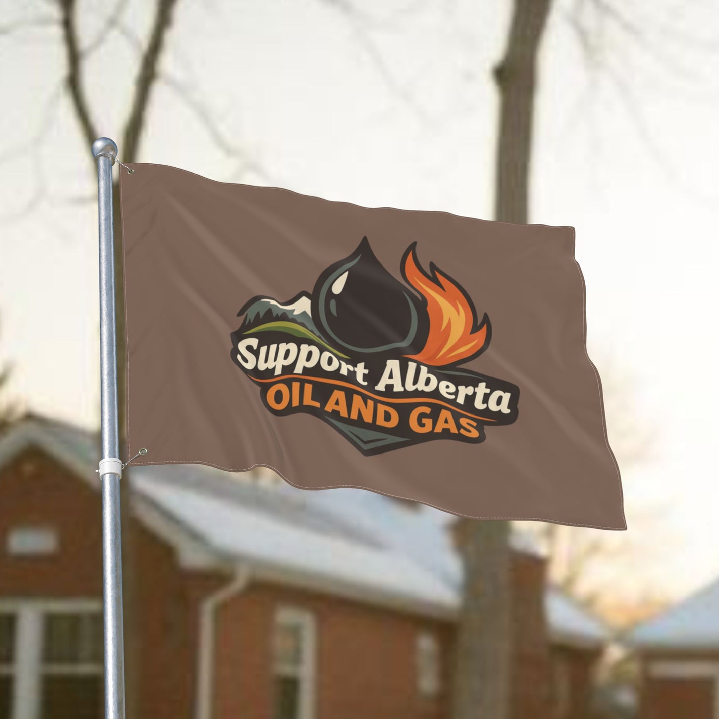 "Support Alberta Oil And Gas" Double-Sided Flag, Toughneck Trades Pride Banner