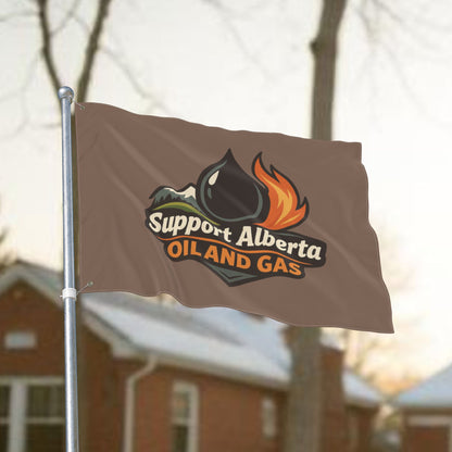 "Support Alberta Oil And Gas" Double-Sided Flag, Toughneck Trades Pride Banner