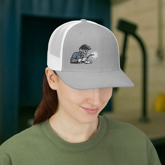 Welder Skeleton Embroidered Hat, Welding Trade Torch Cap