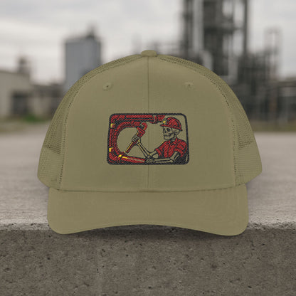 Visual Skeleton Embroidered Pipefitter hat, Pipe fitter cap