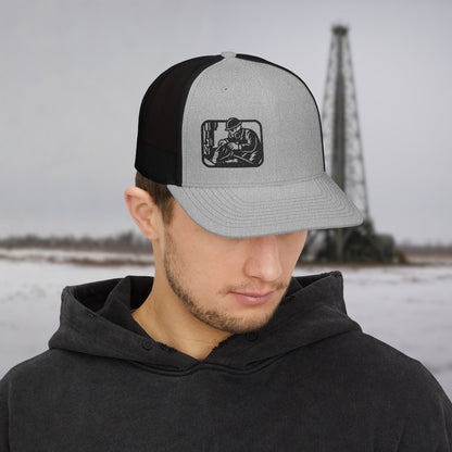 Embroidered Skeleton Derrickhand hat, Derrickhand cap