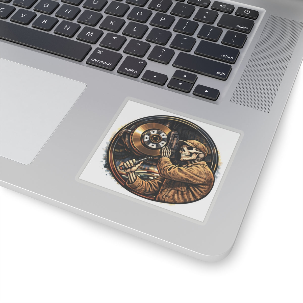 Skeleton Automotive Technician Sticker, Mechanic Brakes Hardhat Stickers