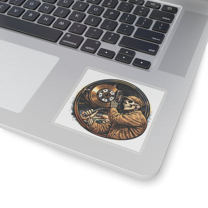 Skeleton Automotive Technician Sticker, Mechanic Brakes Hardhat Stickers