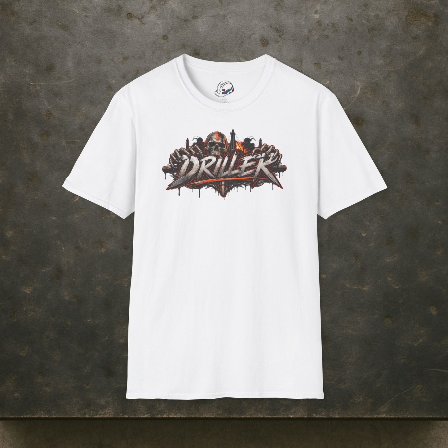 Driller Skull T-Shirt, Derrickhand Oilfield Rig Hand Shirt