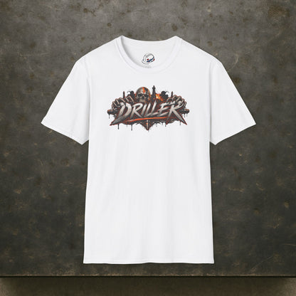 Driller Skull T-Shirt, Derrickhand Oilfield Rig Hand Shirt