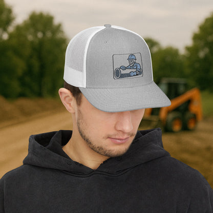 Pipeliner Embroidered Skeleton Pipe hat, Pipe liner cap