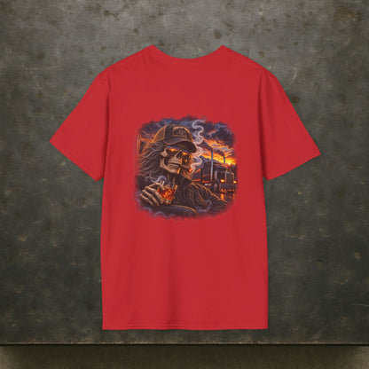 Smoke, Steel & Sunset Trucker T-Shirt, Truck Driver Graphic Tee Shirt