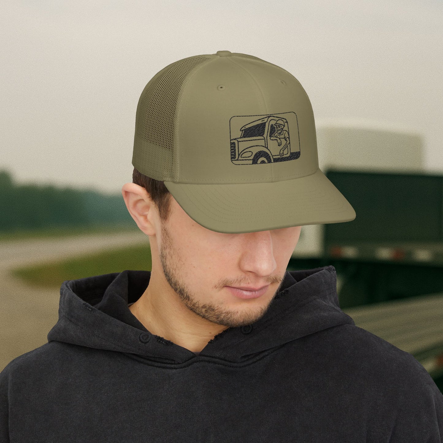 Embroidered Skeleton Truck Driver Hat, Long Haul Trade Cap