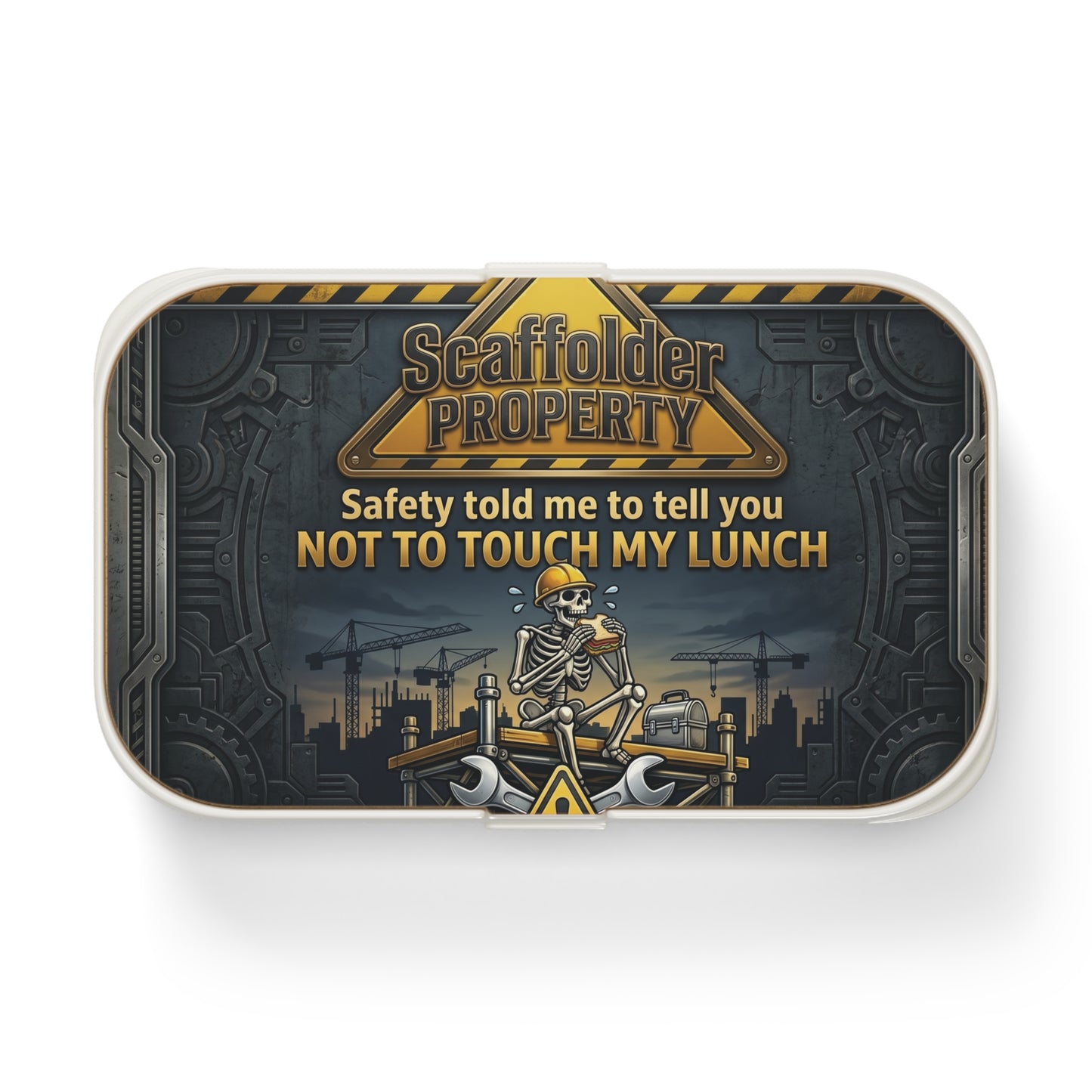 'Safety Said Don't Touch' Lunch Box, Scaffolder Funny Food Storage