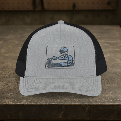 Pipeliner Embroidered Skeleton Pipe hat, Pipe liner cap