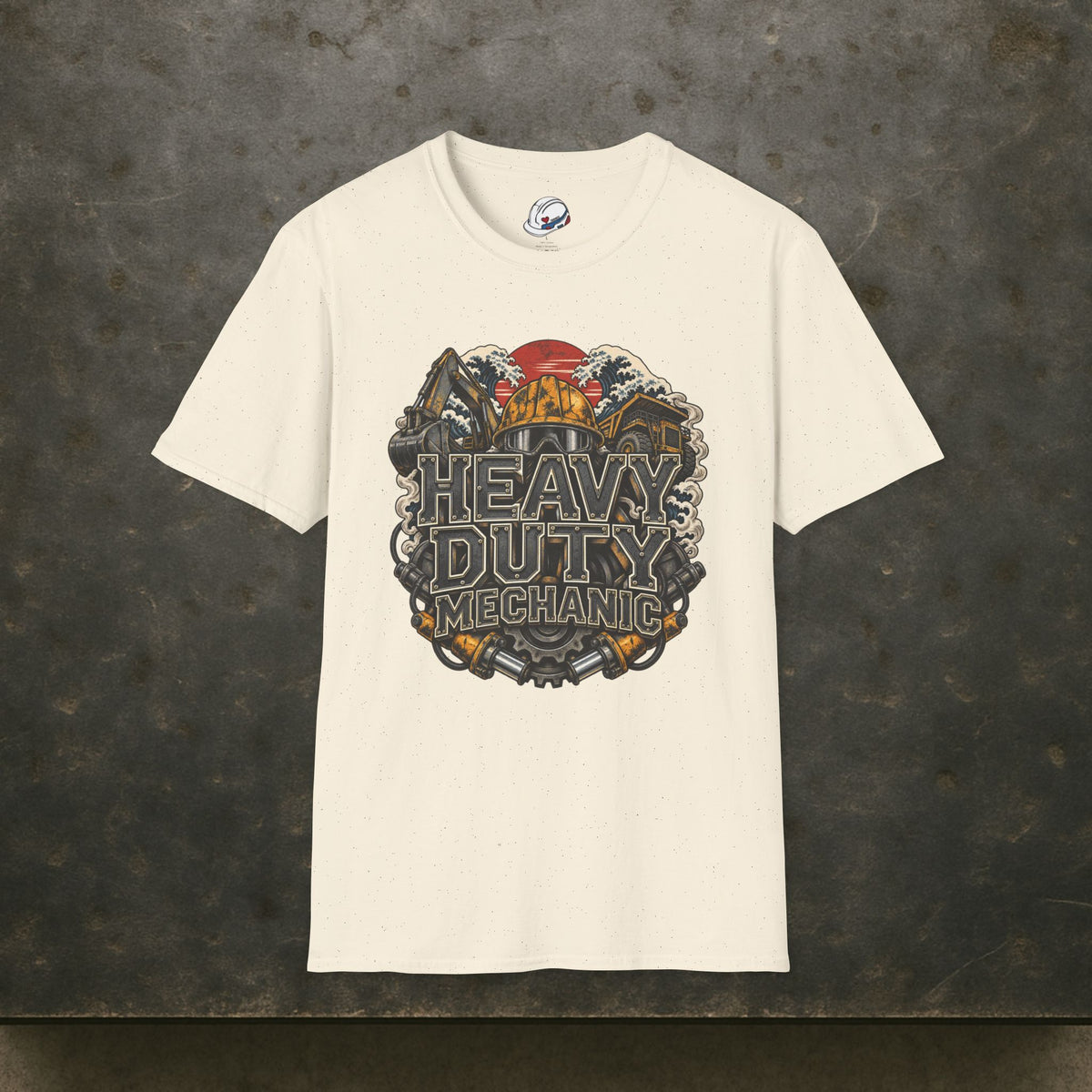 Heavy Duty Mechanic Hardhat Machinery Woodblock T-Shirt