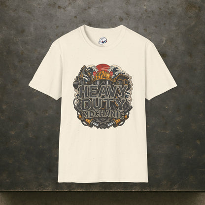 Heavy Duty Mechanic Hardhat Machinery Woodblock T-Shirt