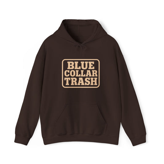 'Blue Collar Trash' Men's Hoodie, Motivational Sweater