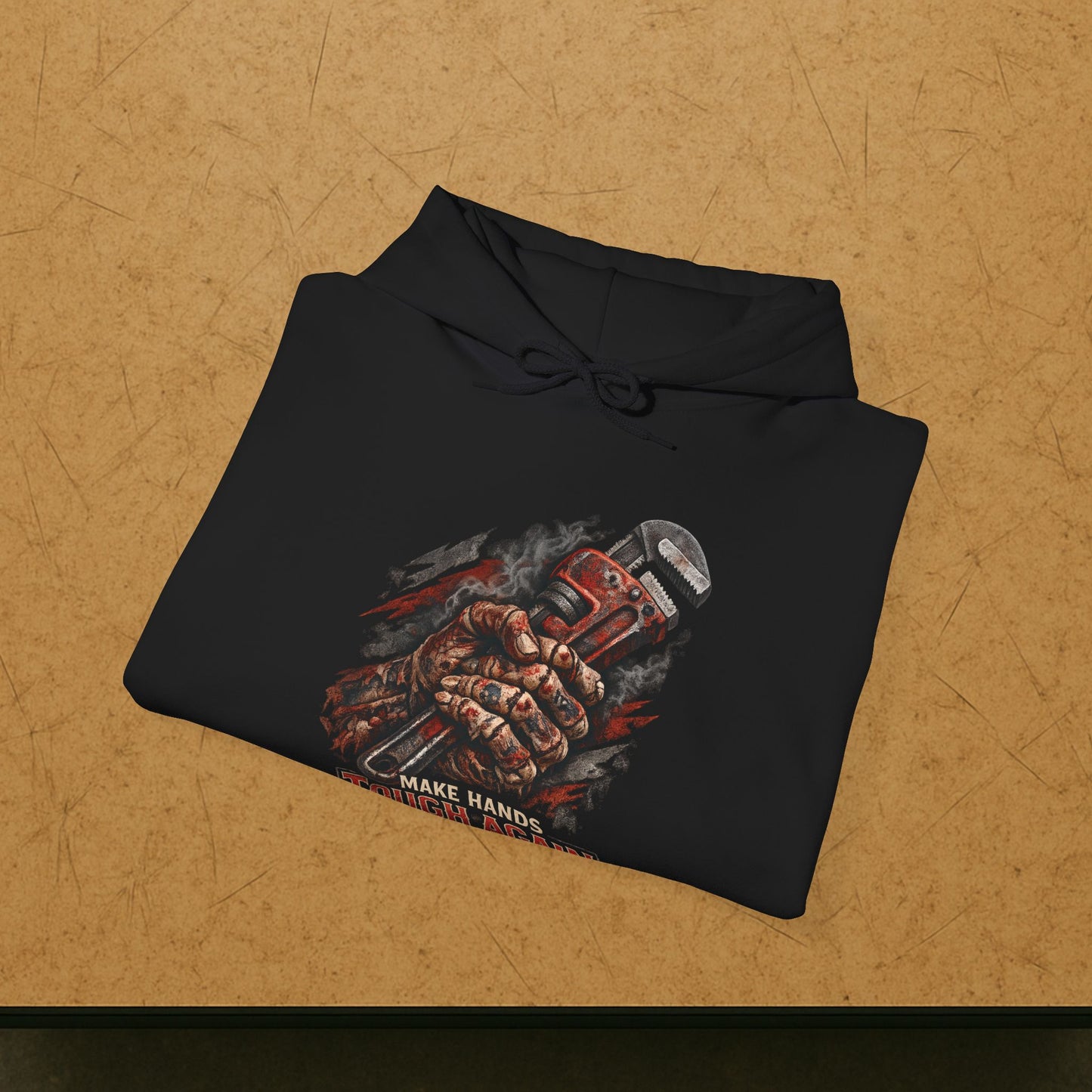 'Make Hands Tough Again' Men's Hoodie, Motivational Sweater