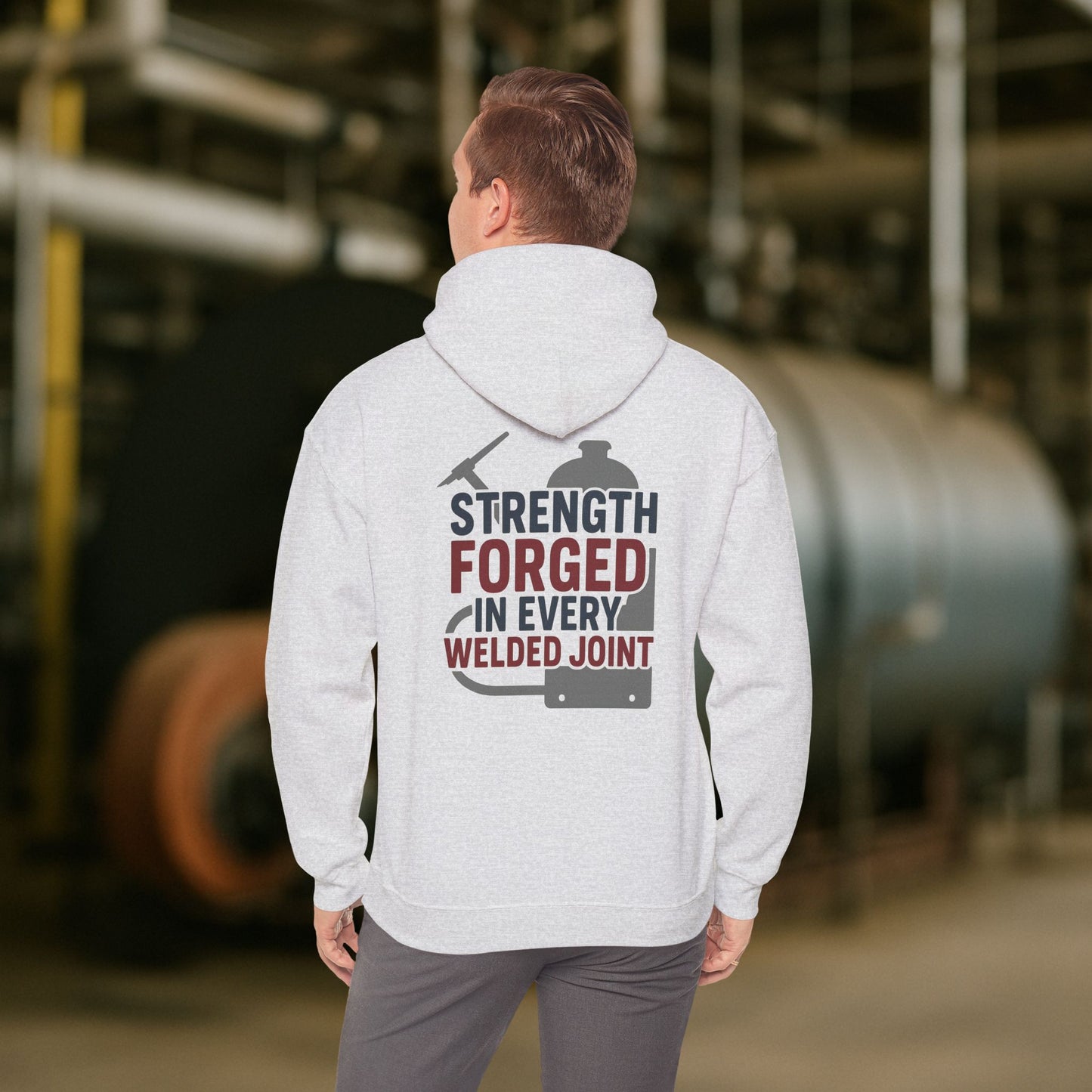 “Strength Forged in Every Welded Joint” Hoodie, Boilermaker Sweater