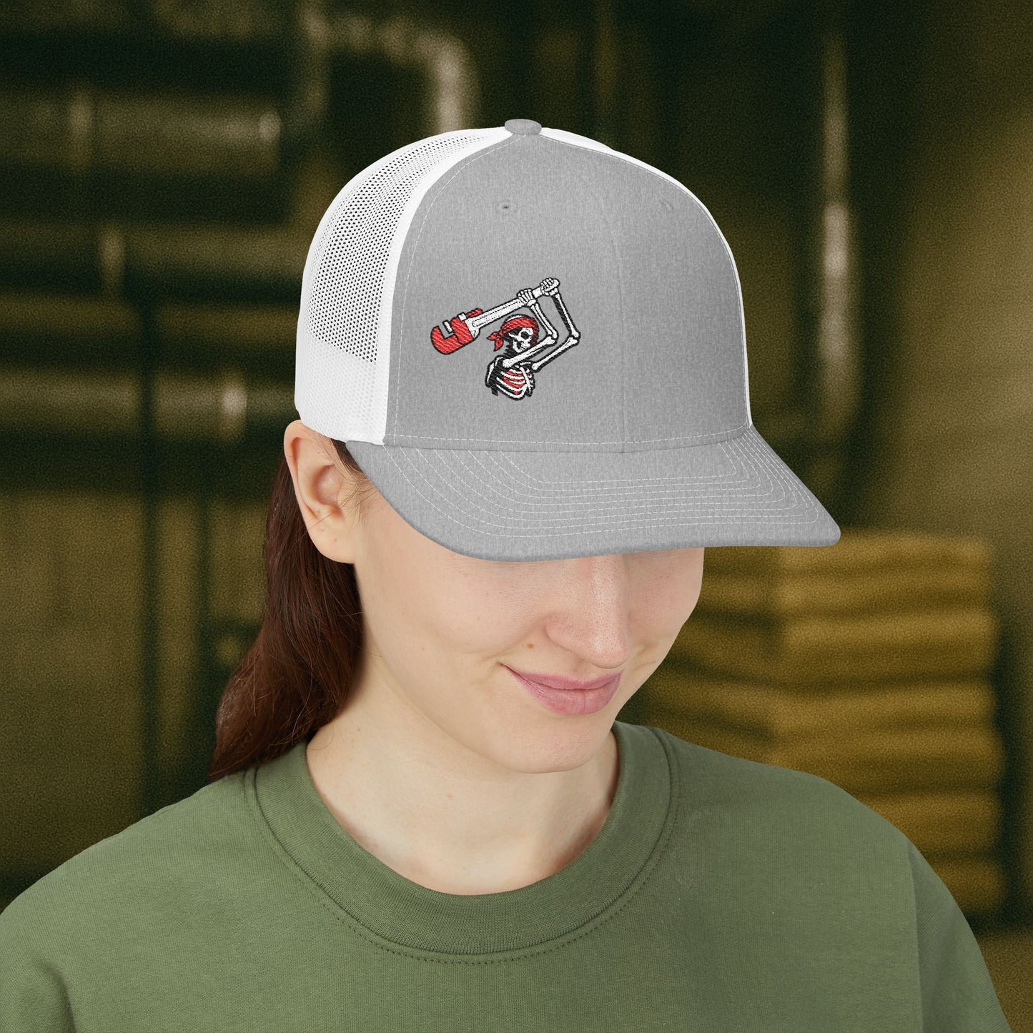 Pipefitter Skeleton Rage Hat, Pipe fitter skull cap
