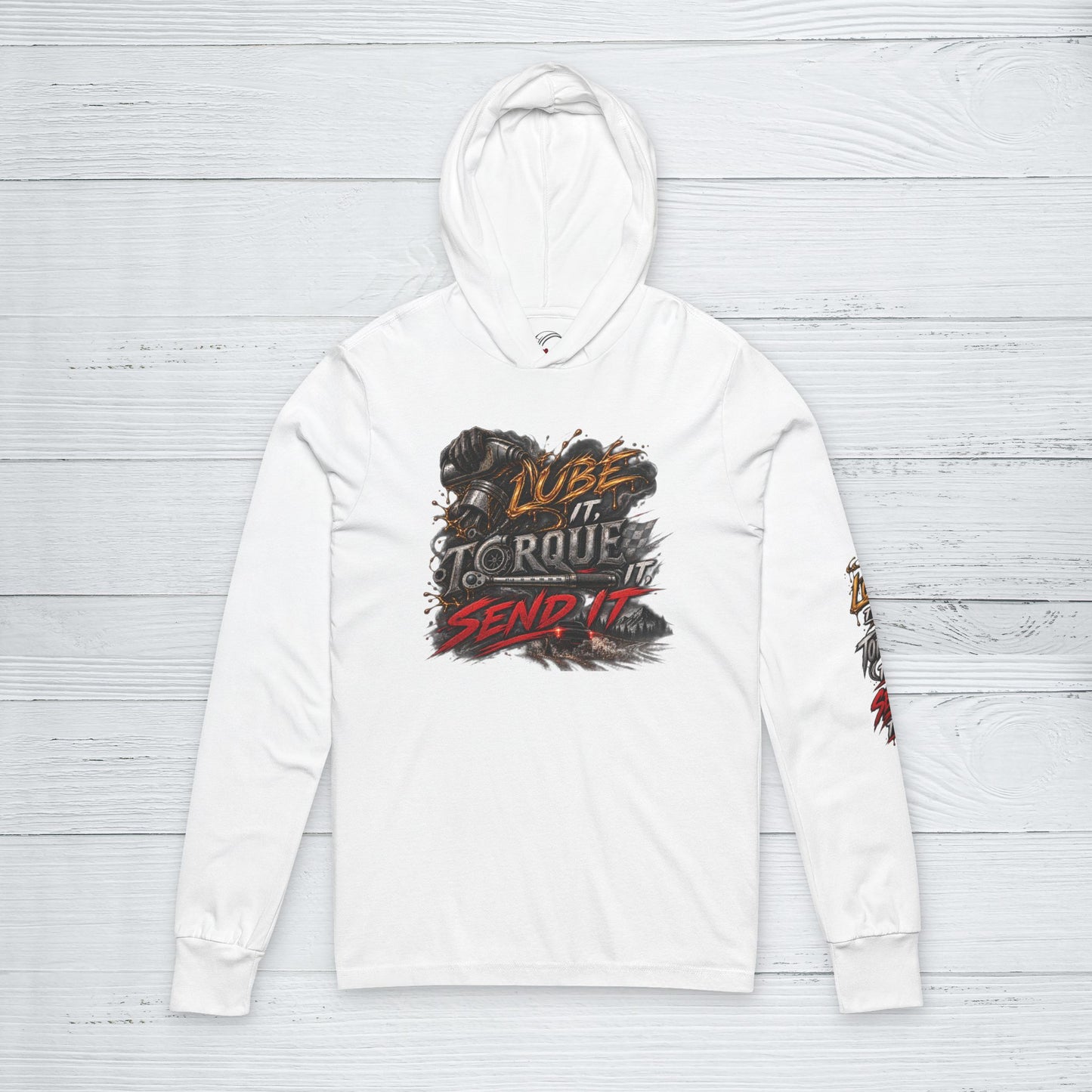 Lube It Torque It Send It Sweater, Automotive Shop Motivational Hoodie