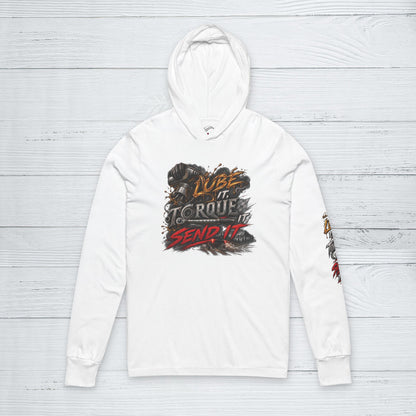Lube It Torque It Send It Sweater, Automotive Shop Motivational Hoodie