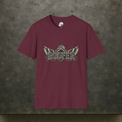 Roofer Winged Roofline Industrial Emblem Men's T-Shirt
