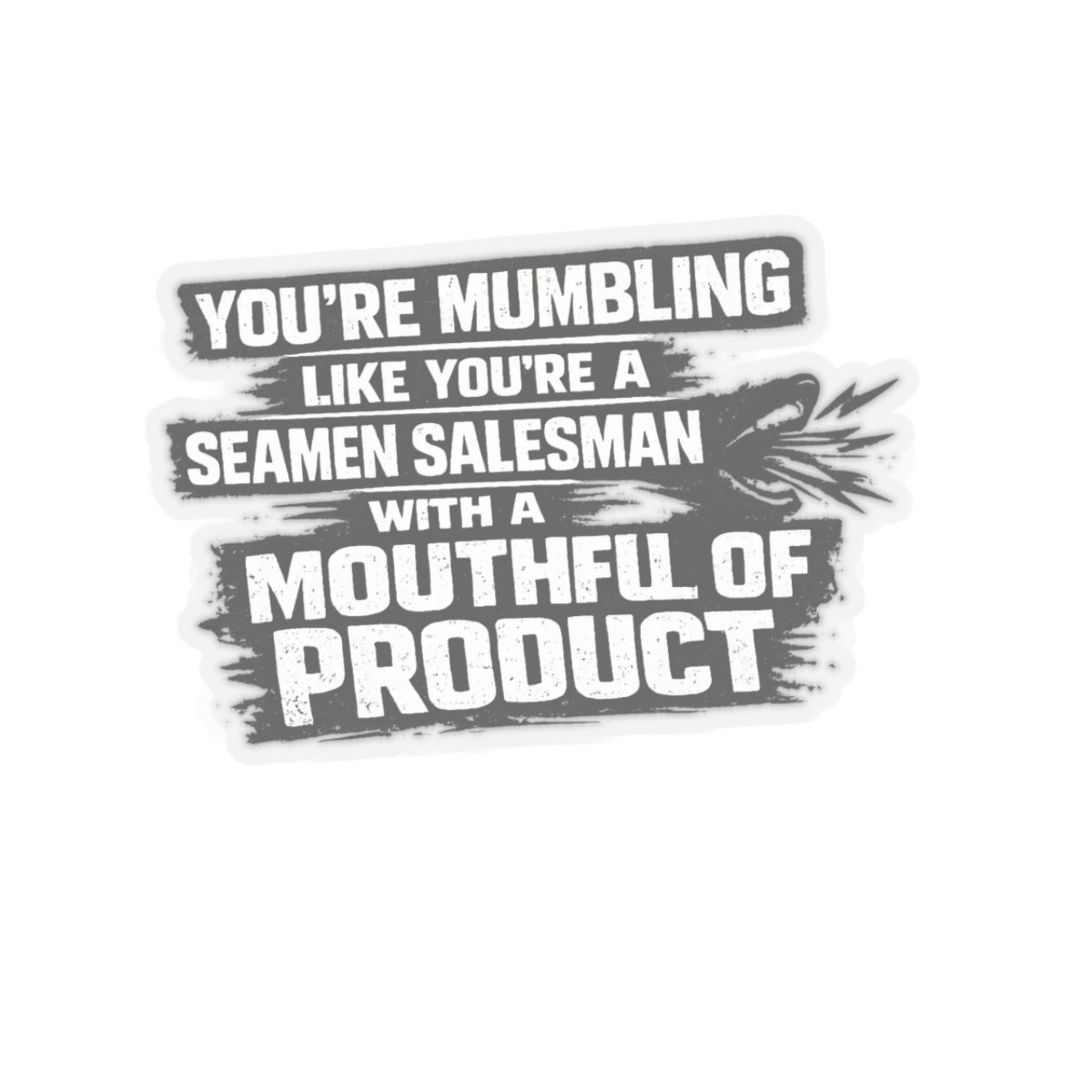 Black and white text graphic with humorous quote on a white background