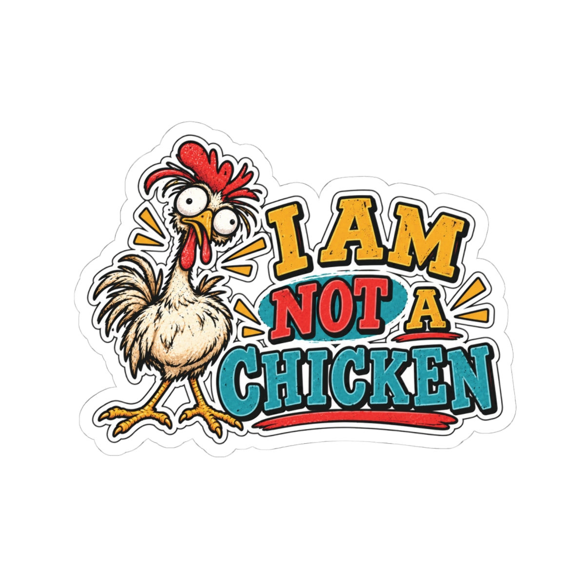 I Am Not a Chicken, All Trades Men’s Sticker