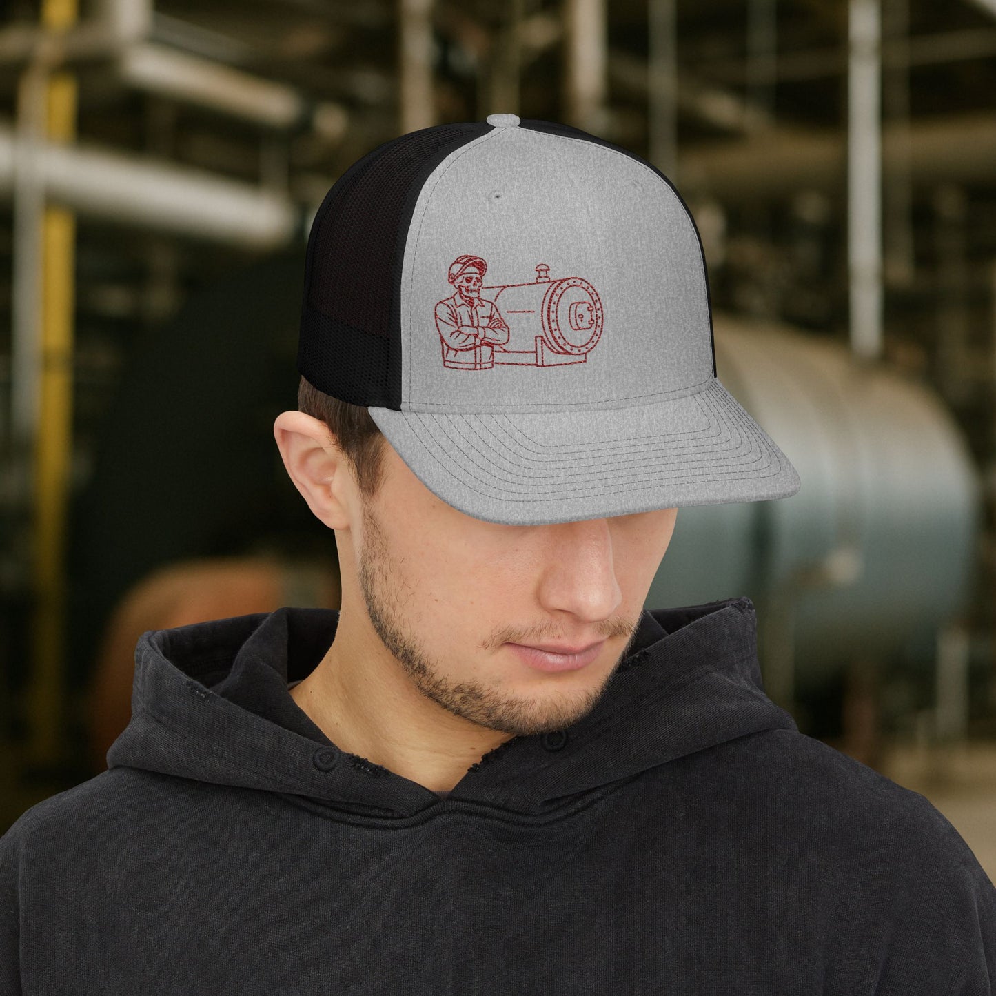 “Boilermaker Visual Skull Design” Hat, embroidered Boilermaker Hat