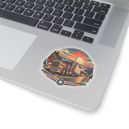 Sunset Haul Semi Sticker, Truck Driver Graphic Sticker