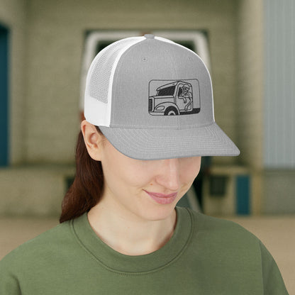 Embroidered Skeleton Truck Driver Hat, Long Haul Trade Cap