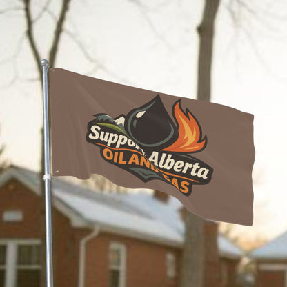 "Support Alberta Oil And Gas" Double-Sided Flag, Toughneck Trades Pride Banner