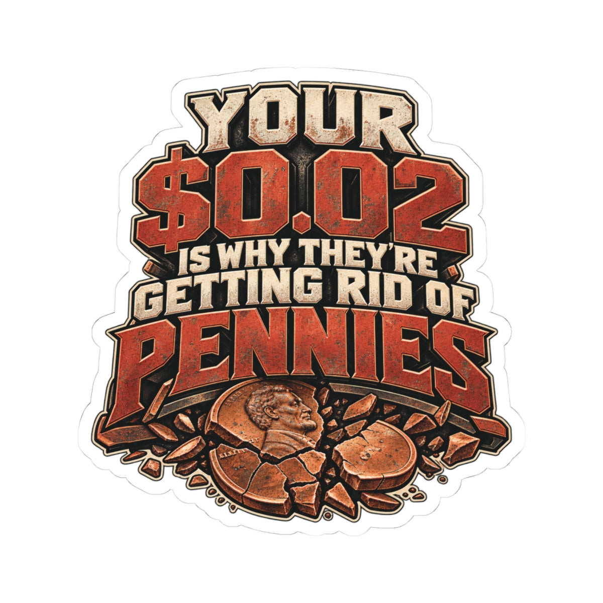 Your $0.02 Is Why They’re Getting Rid of Pennies, Skilled Trades Men’s Sticker