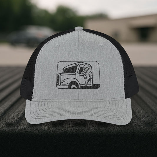 Embroidered Skeleton Truck Driver Hat, Long Haul Trade Cap