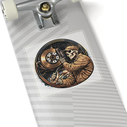 Skeleton Automotive Technician Sticker, Mechanic Brakes Hardhat Stickers