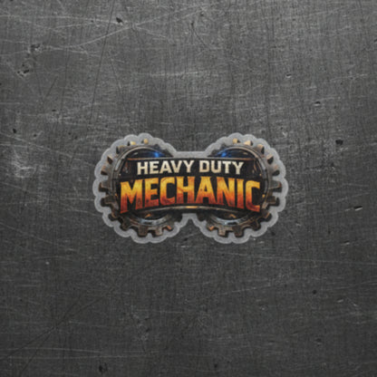 Heavy Duty Mechanic Gear Badge Sticker, Heavy Duty Mechanic Hardhat Stickers