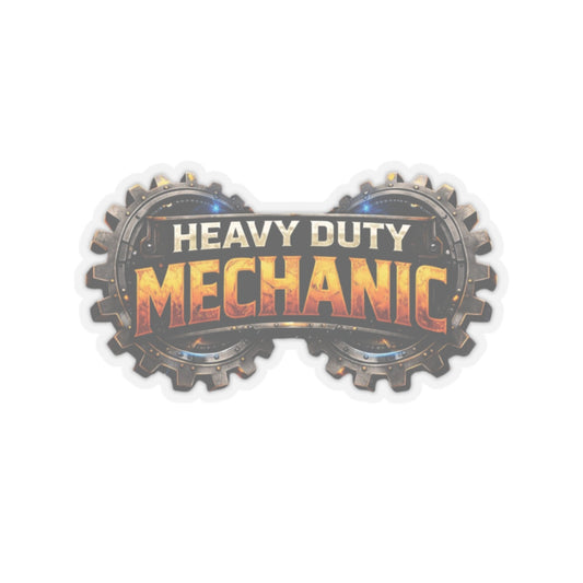 Heavy Duty Mechanic Gear Badge Sticker, Heavy Duty Mechanic Hardhat Stickers